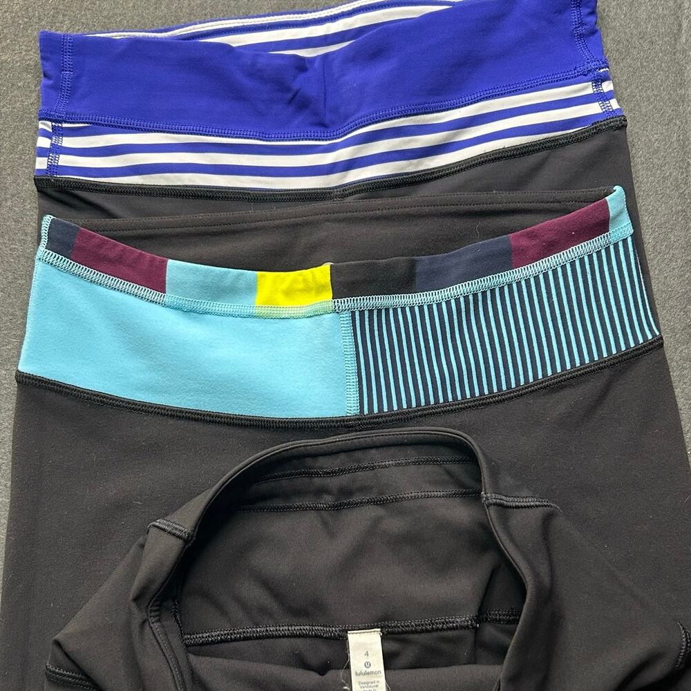 3 Lululemon capri leggings Bundle Lot Size 4 workout athletic 3/4 length - Picture 4 of 7